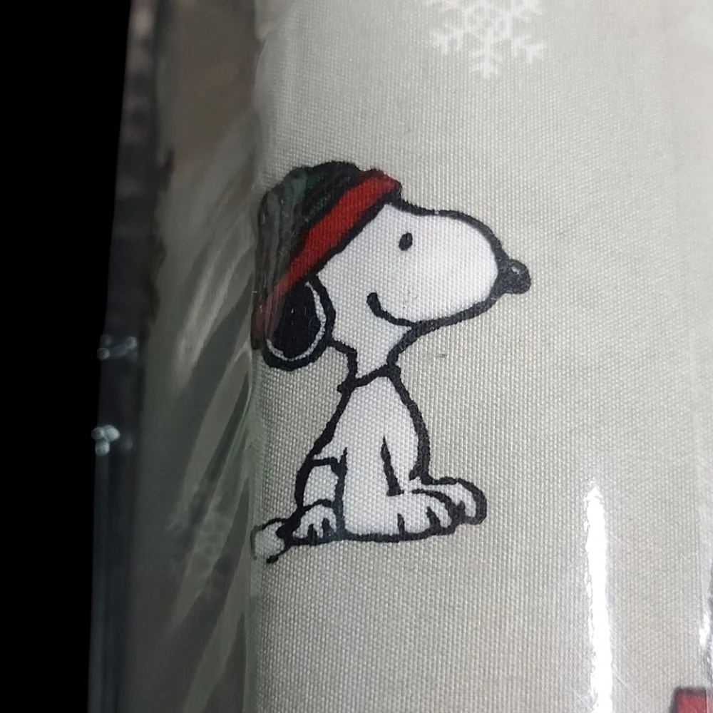 4pc Peanuts Snoopy & Woodstock Christmas Queen Bed Snowflake Sheet Set Decor NEW